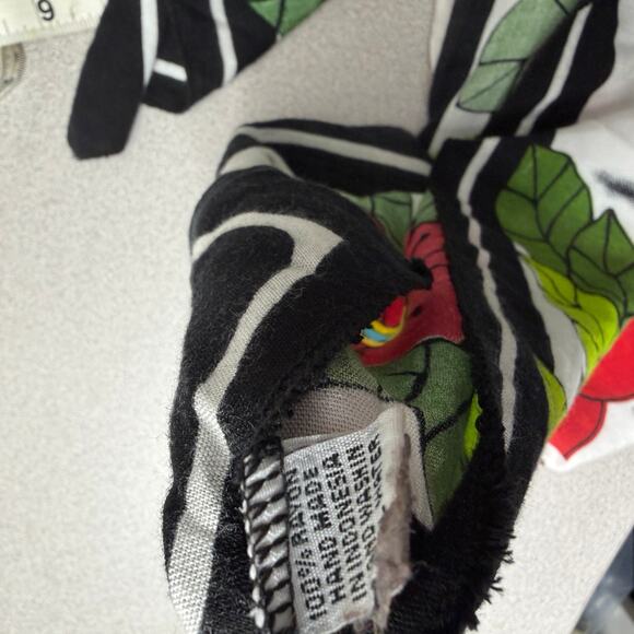 Hedonism II Graphic Wall Art Floral People Fish Fabric Handmade Indonesia 42x70 - Picture 10 of 10